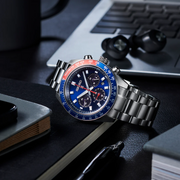 Seiko Prospex Speedtimer Solar Chronograph Blue Dial Silver Steel Strap Watch for Men - SSC913
