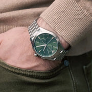Emporio Armani Frederico Analog Green Dial Silver Steel Strap Watch for Men - AR11621