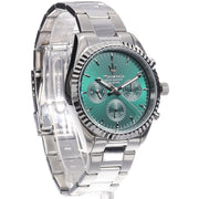 Maserati Competizione Chronograph Green Dial Silver Steel Strap Watch for Men - R8853100044
