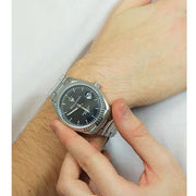 Maserati Competizione Black Dial Silver Steel Strap Watch for Men - R8853100028