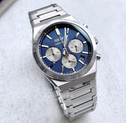Seiko Conceptual Chronograph Blue Dial Silver Steel Strap Watch for Men- SSB453P1