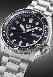 Seiko 5 Sports SKX Automatic Black Dial Silver Steel Strap Watch for Men - SRPL85K1