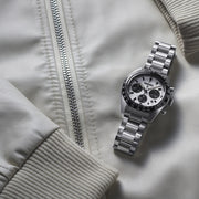 Seiko Prospex Speedtimer Solar Chronograph White Dial Silver Steel Strap Watch for Men - SSC813