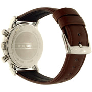 Emporio Armani Luigi Chronograph Silver Dial Brown Leather Strap Watch for Men - AR1846