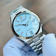 Citizen Tsuyosa Automatic Turquoise Blue Dial Silver Steel Strap Watch for Men - NJ0151-53L