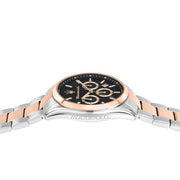 Maserati Attrazione Chronograph Black Dial Two Tone Steel Strap Watch for Men - R8853151002