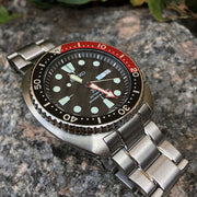 Seiko Prospex Sea Turtle Automatic Black Dial Silver Steel Strap Watch for Men - SRP789K1