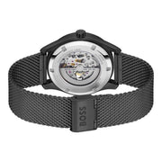 Hugo Boss Principle Skeleton Grey Dial Grey Mesh Strap Watch for Men - 1514255