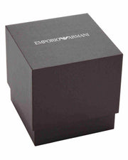 Emporio Armani Genni Silver Dial Black Leather Strap Watch for Women - AR11624