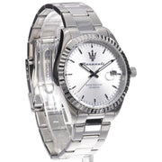 Maserati Competizione Silver Dial Silver Steel Strap Watch for Men - R8853100045