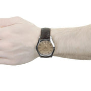 Emporio Armani Classic Beige Dial Brown Leather Strap Watch for Men - AR0645