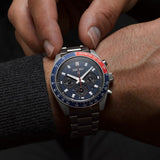 Seiko Prospex Speedtimer Solar Chronograph Blue Dial Silver Steel Strap Watch for Men - SSC913