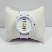 Lacoste 12.12 White Dial White Rubber Strap Watch for Men - 2011130
