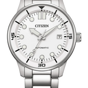 Citizen Mechanical Automatic White Dial Silver Steel Strap Watch for Men - NJ0191-83A