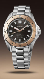 Seiko Prospex Polygonal Sea Diver Automatic Black Dial Silver Steel Strap Watch for Men - SPB485J1