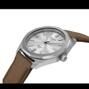Tissot PRC 100 Solar Quartz Silver Dial Brown Leather Strap Watch for Men - T151.422.16.031.00