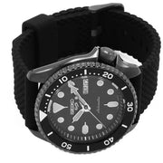 Seiko 5 Sports SKX Series Automatic Black Dial Black Silicone Strap Watch for Men - SRPD65K2
