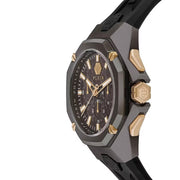 Philipp Plein Octagon Black Dial Black Silicone Strap Watch for Men - PWTBA0323