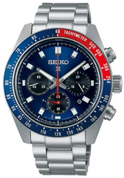 Seiko Prospex Speedtimer Solar Chronograph Blue Dial Silver Steel Strap Watch for Men - SSC913