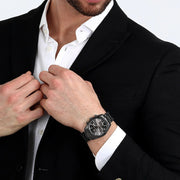 Maserati Attrazione Chronograph Black Dial Black Steel Strap Watch for Men - R8853151001