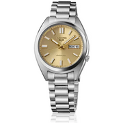 Seiko 5 Sports SNXS Automatic Gold Dial Silver Steel Strap Watch for Men - SRPL59K1