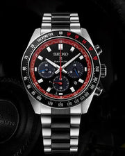 Seiko Prospex Speedtimer Solar Chronograph Datsun 240Z Collaboration Limited Edition Black Dial Two Tone Steel Strap Watch for Men - SSC957