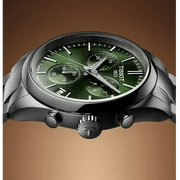 Tissot PR 100 Chronograph Green Dial Silver Steel Strap Watch for Men - T150.417.11.091.00