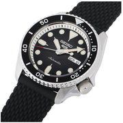Seiko 5 Sports SKX Automatic Black Dial Black Silicone Strap Watch for Men - SRPD73K2