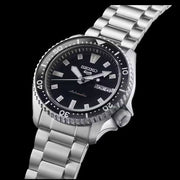 Seiko 5 Sports SKX Automatic Black Dial Silver Steel Strap Watch for Men - SRPL85K1