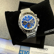 Seiko Speedtimer Solar US Special Edition Blue Dial Silver Steel Strap Watch for Men - SSC931
