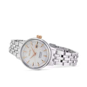 Seiko Presage Cocktail Time Skydiving Automatic Diamonds Mother of Pearl Dial Silver Steel Strap Watch for Women - SRE009J1