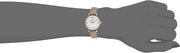 Emporio Armani Gianni T-Bar Silver Dial Beige Leather Strap Watch for Women - AR11111