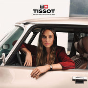 Tissot SRV White Mother of Pearl Dial Black Leather Strap Watch for Women - T160.110.36.113.00
