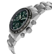 Seiko Prospex Speedtimer Solar Chronograph Green Dial Silver Steel Strap Watch for Men - SSC933