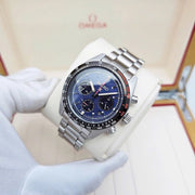 Seiko Prospex Speedtimer Solar Chronograph Blue Dial Silver Steel Strap Watch for Men - SSC815
