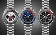 Seiko Prospex Speedtimer Solar Chronograph Blue Dial Silver Steel Strap Watch for Men - SSC913