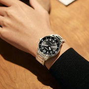 Citizen Mechanical Automatic Black Dial Silver Steel Strap Watch for Men - NJ0191-83E