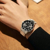 Citizen Mechanical Automatic Black Dial Silver Steel Strap Watch for Men - NJ0191-83E