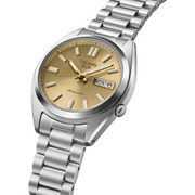 Seiko 5 Sports Automatic Gold Dial Silver Steel Strap Watch for Men - SRPL59K1