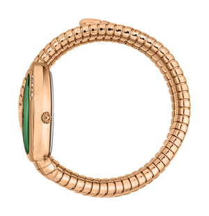 Just Cavalli Vezzoso Green Dial Rose Gold Steel Strap Watch for Women - JC1L230M0055