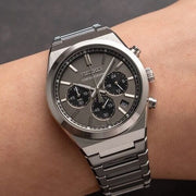 Seiko Conceptual Chronograph Grey Dial Silver Steel Strap Watch for Men - SSB455P1