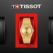 Tissot PRX 25mm Gold DIal Gold Steel Strap Watch for Women - T137.010.33.021.00