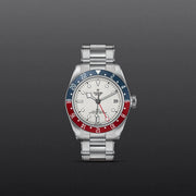 Tudor Black Bay GMT Silver Dial Silver Steel Strap Watch for Men - M79830RB-0010