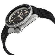 Seiko 5 Sports SKX Automatic Black Dial Black Silicone Strap Watch for Men - SRPD73K2
