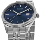 Tissot Ballade Quartz Blue Dial Silver Steel Strap Watch for Men - T156.410.11.041.00