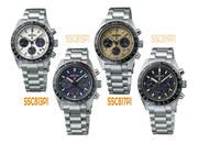 Seiko Prospex Speedtimer Solar Chronograph White Dial Silver Steel Strap Watch for Men - SSC813
