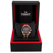 Tissot PRS 516 Chronograph Black Dial Rose Gold Steel Strap Watch for Men - T149.417.33.051.00