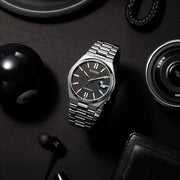 Citizen Tsuyosa Automatic Black Dial Silver Steel Strap Watch for Men - NJ0151-53E