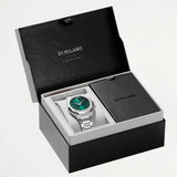 D1 Milano Ultra Thin Green Dial Silver Steel Strap Watch for Men - D1-UTBJ37