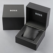 Hugo Boss Avery Chronograph Blue Dial Silver Steel Strap Watch for Men - 1514158
